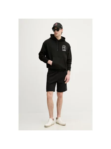 Bluza z kapturem Lacoste z kapturem czarna