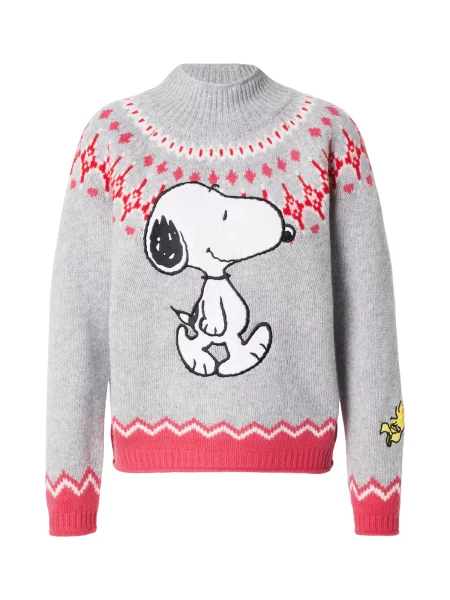 PRINCESS GOES HOLLYWOOD Pulover Snoopy gri / portocaliu / roz alb