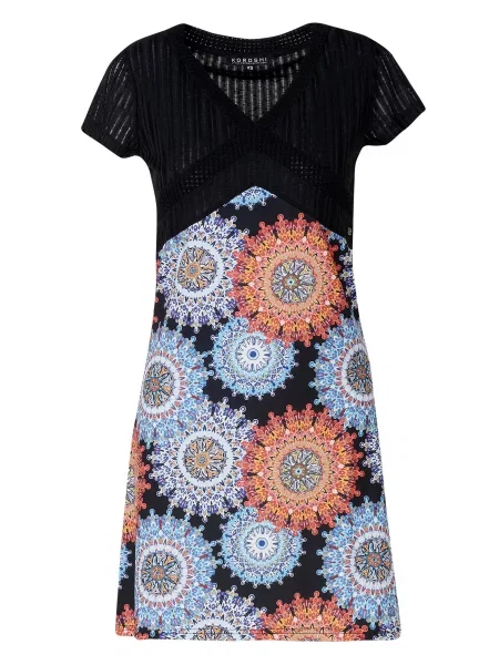 KOROSHI Rochie de vară albastru deschis / portocaliu negru