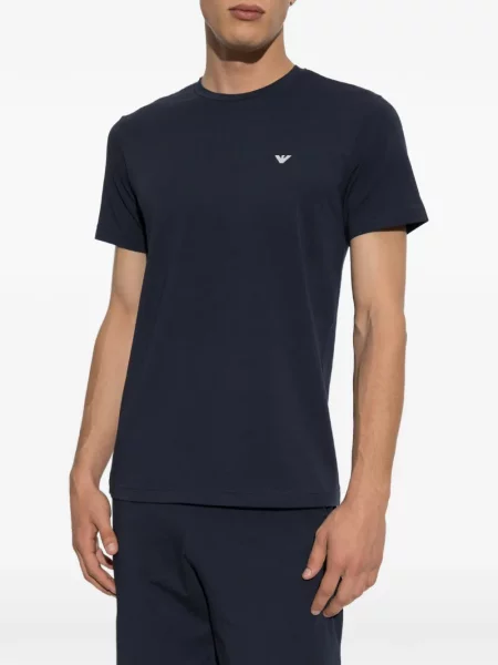 Pidžama Emporio Armani s autogramom plava