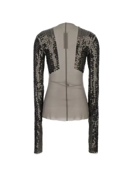 Top Rick Owens cu paiete gri