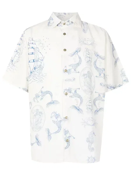 Cămașă Amir Slama cu imagine alb