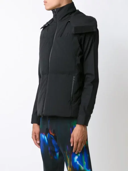 Vestă din puf Y-3 cu glugă negru