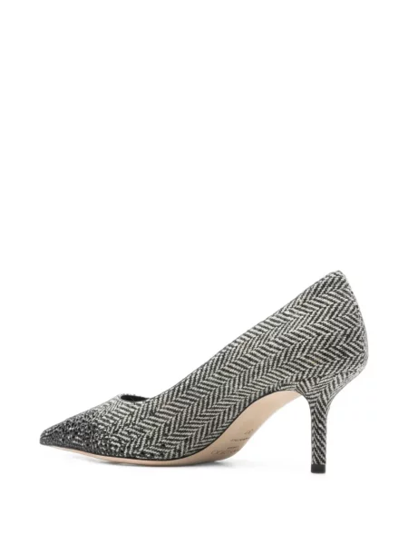 Pantofi cu toc Jimmy Choo cu model herringbone gri