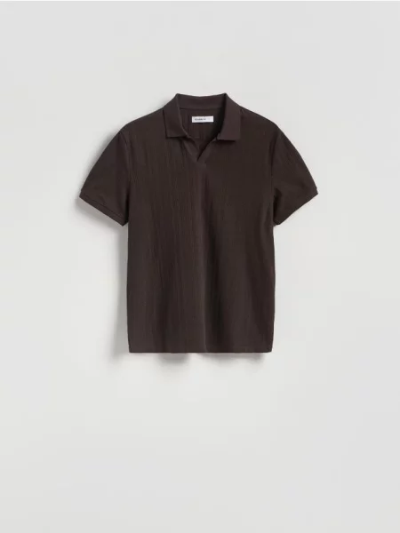 Reserved polo tričko tmavohnedá