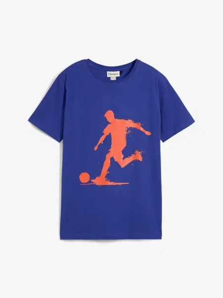 T-shirt z czystej bawełny organicznej niebieska