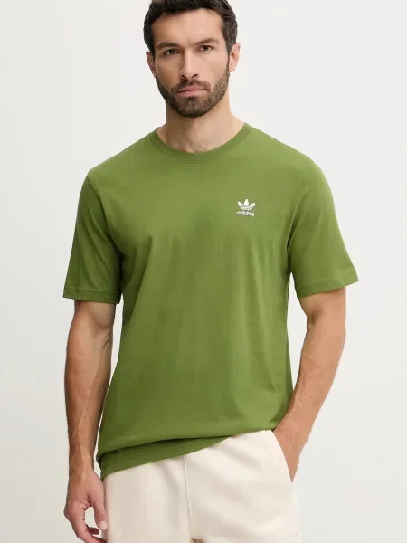 Тениска adidas Originals Trefoil Essential с изчистен дизайн зелено