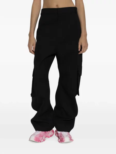 Pantaloni cargo Balenciaga de lână negru