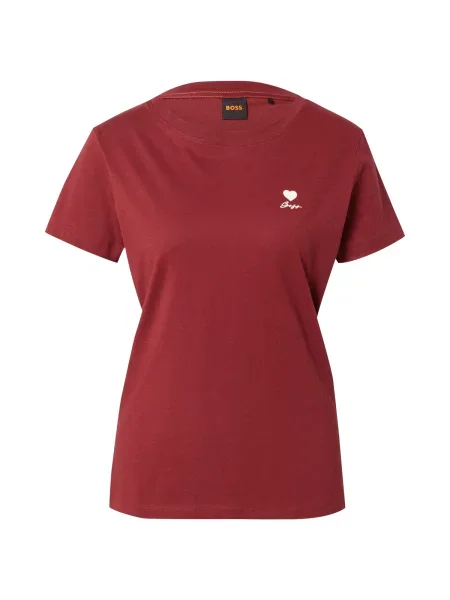 BOSS Tricou Vișiniu alb
