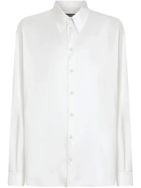 Cămașă Dolce & Gabbana de mătase alb