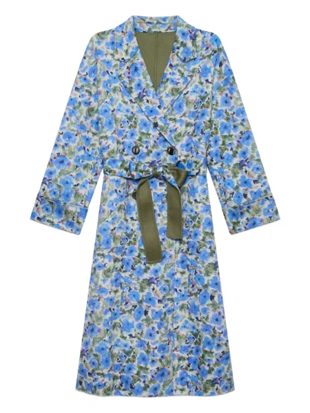 Palton Maliparmi cu model floral cu imagine albastru