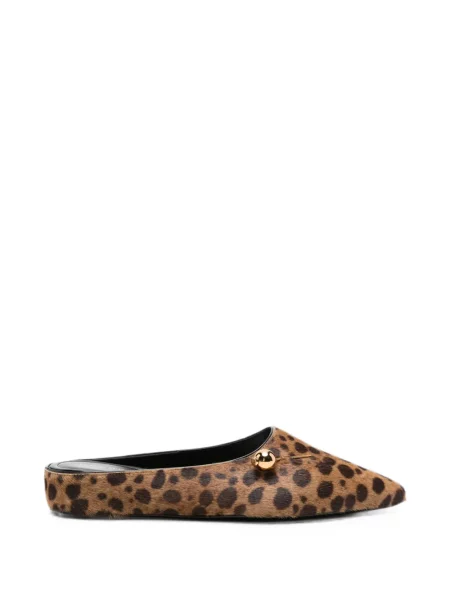 Papuci tip mules Herbert Levine din piele cu imagine cu model leopard maro