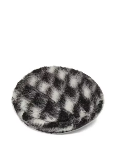 Σκούφος Perfect Moment από μαλλί αλπάκα houndstooth μαύρο