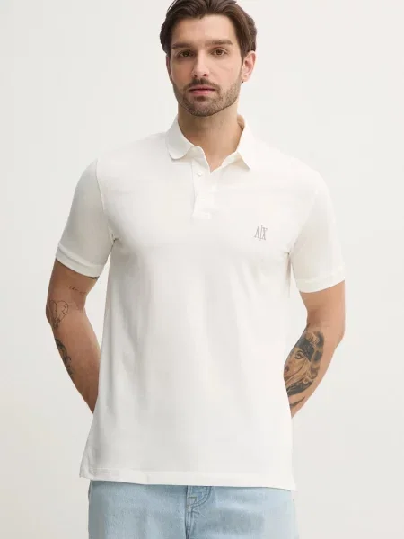Armani Exchange polo de neted alb