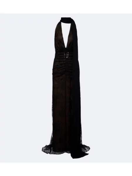 Rochie De La Vali din tul cu spatele deschis negru