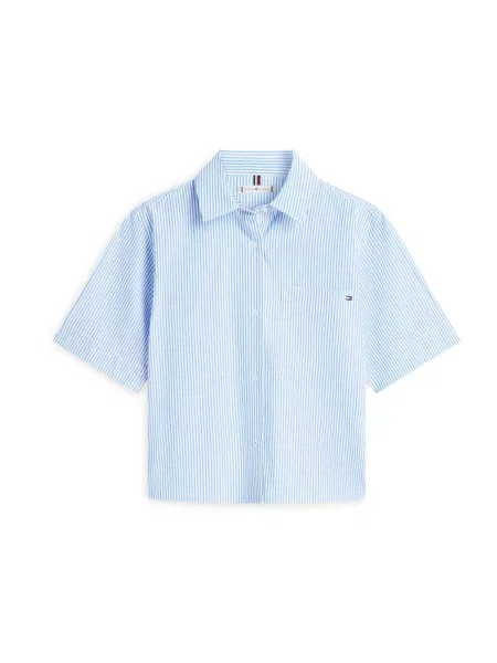 TOMMY HILFIGER Bluză ESS deschis / alb albastru