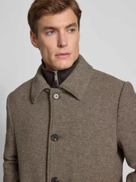 Płaszcz wełniany o kroju regular fit z wykładanym kołnierzem model ‘ARCHIVE’ Selected Homme