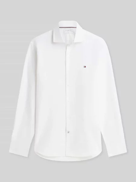 Koszula biznesowa o kroju regular fit z zaokrąglonym dołem Tommy Hilfiger biała