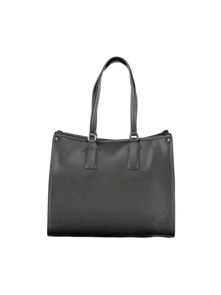 Lniana torebka Valentino Bags czarna