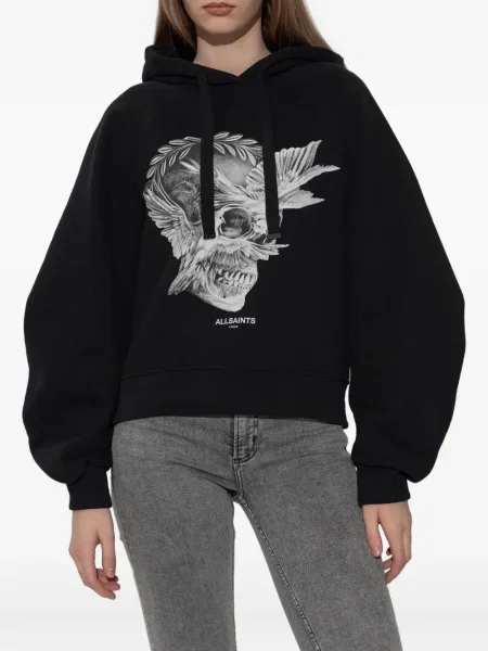 Hanorac cu glugă Allsaints negru