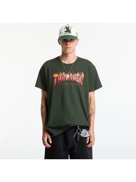 Tricou Thrasher Fuego T-Shirt Green L verde