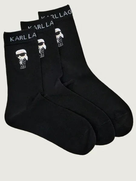 Karl Lagerfeld Zokni Ikon világos bézs fehér fekete