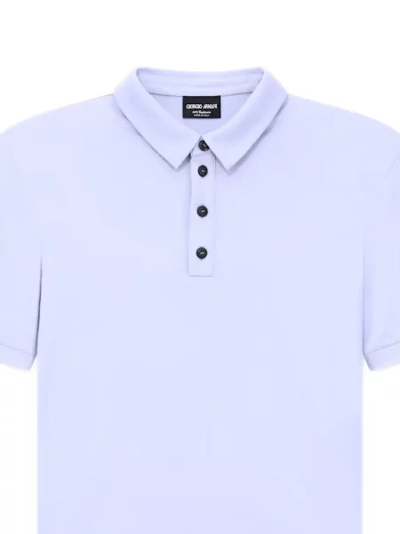 Scurt tricou polo Giorgio Armani din cașmir violet