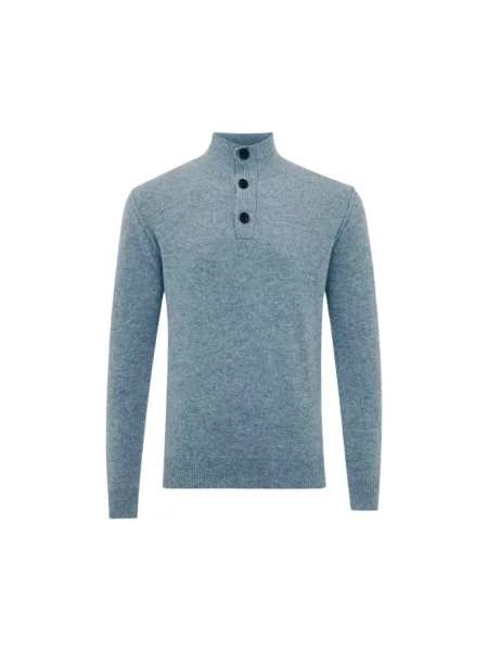 Sweter z golfem Genti do golfa niebieski