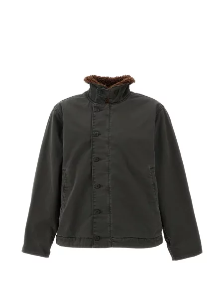 Gulerat geacă Levi's® din piele de oaie verde