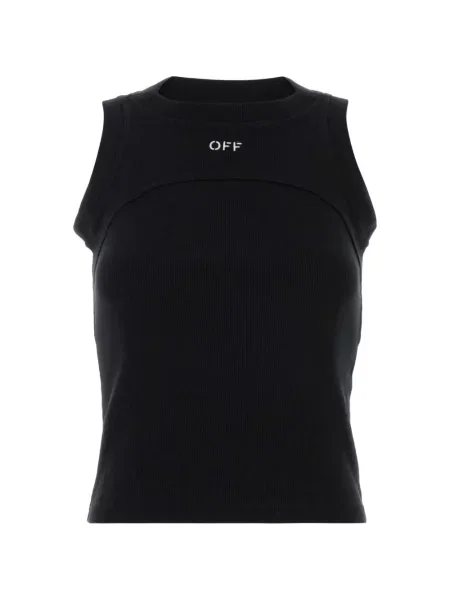 Top Off-white cu imagine alb