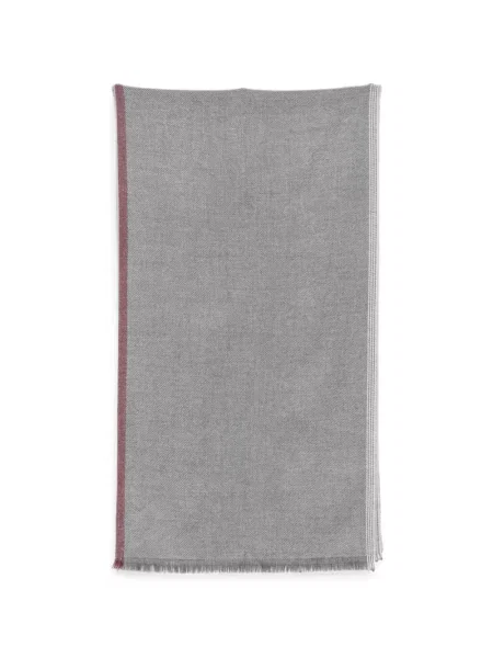Fular Brunello Cucinelli cu model herringbone gri