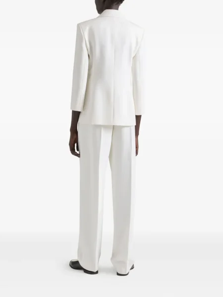 Pantaloni Givenchy de lână plisate alb