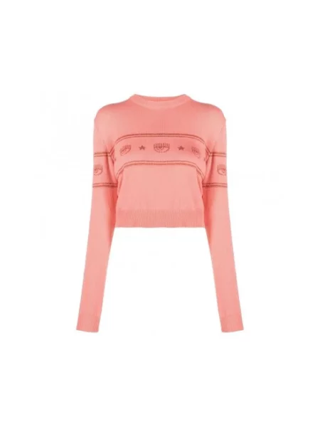 Sweter Chiara Ferragni Collection wełniany różowy