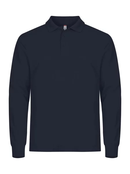 Clique Manhattan L/S Koszulka Polo z Długim Rękawem Navy niebieska