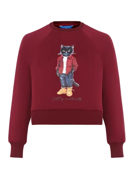Cat e Lolette Mikina Country Cat burgundská červeň