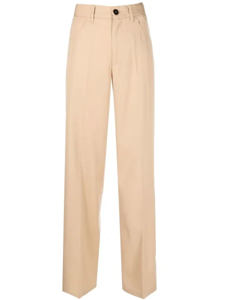 Pantaloni Jil Sander de lână maro