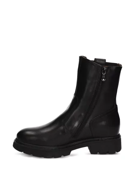 Botine Nero Giardini din piele cu cataramă negru
