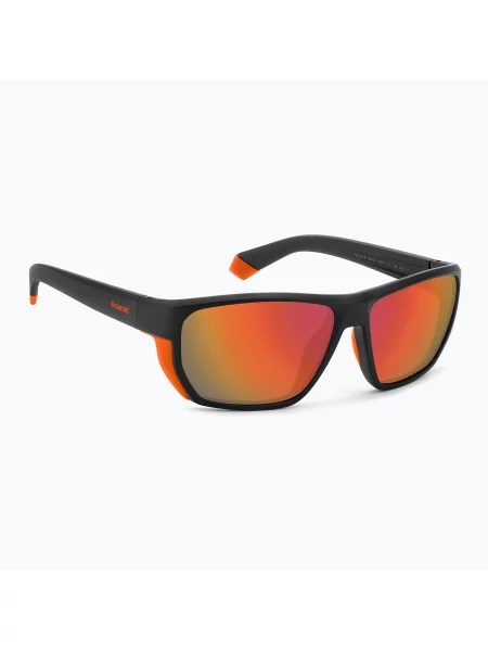 Okulary przeciwsłoneczne Polaroid PLD matte black orange/red multilayer polarized czarne