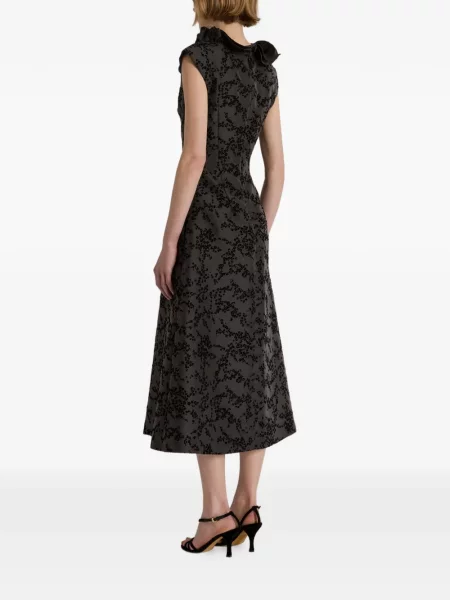 Rochie midi Alberta Ferretti cu model floral cu volane gri