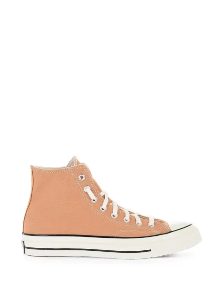 Top Converse cu platformă din canvas cu imagine alb