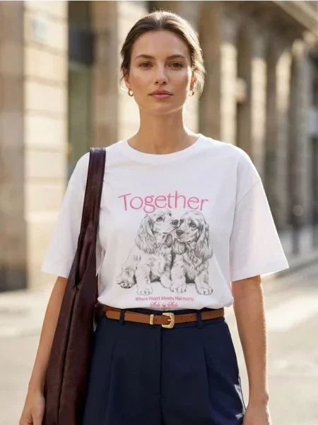 Футболка з вишитим написом білий