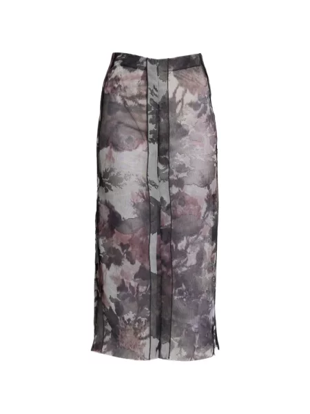 Fustă Erdem cu model floral cu imagine din jacard gri