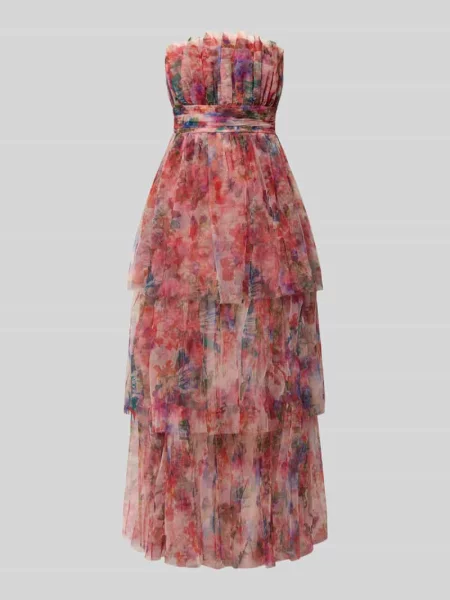 Sukienka maxi w stylu hiszpańskim z w talii Lace & Beads