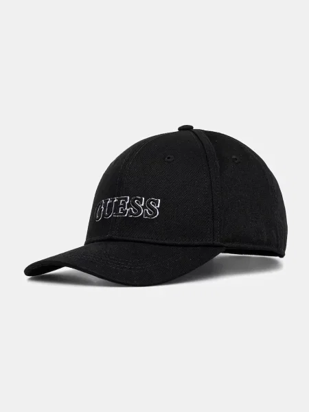 Шапка с козирка Guess черно