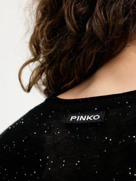 Pinko пуловер дамски с вълна черно