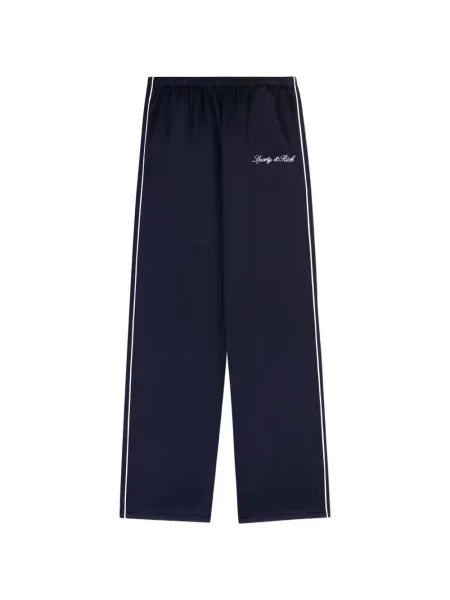 Pantaloni Sporty & Rich cu dungi alergare cu autograf albastru