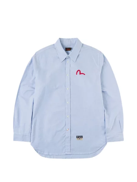 Cămașă Evisu cu imagine din țesătură twill albastru