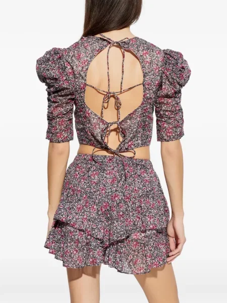Bluză Marant Etoile cu model floral roșu