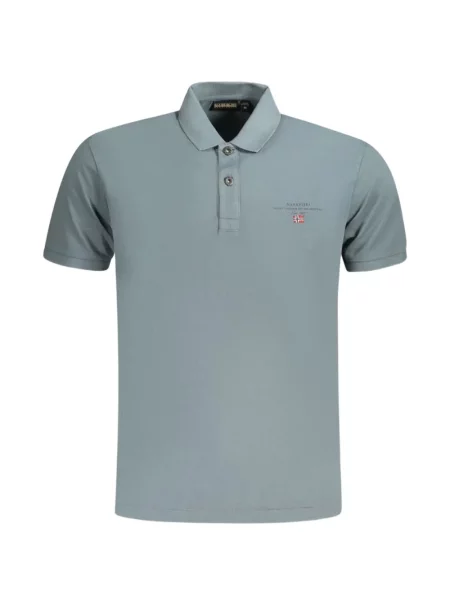 Tricou polo Napapijri cu broderie gri