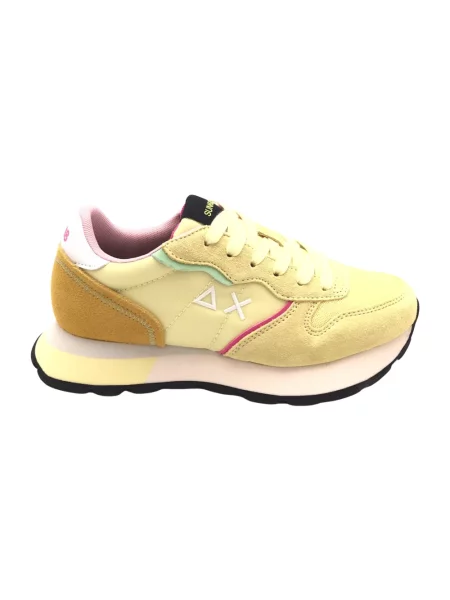 Sneakersy Sun68 skórzane żółte